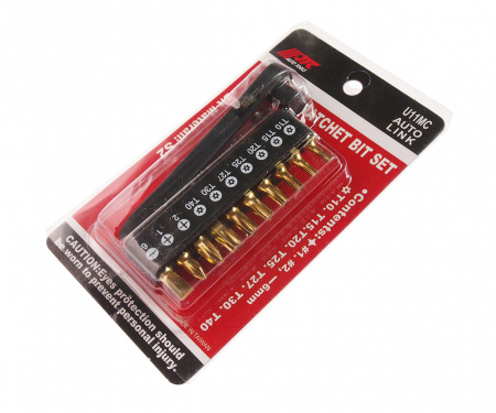 JTC Набор бит 1/4" SL6, PH1-2, TORX, Т10Н-Т40Н с ключом трещоткой 11 предметов JTC