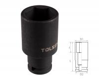 Головка торцевая ударная глубокая шестигранная 1/2", 32 мм TOLSEN TT18282