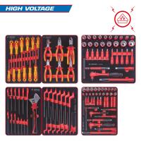 Набор инструментов "HIGH VOLTAGE" для тележки, 6 ложементов, 117 предметов KING TONY 932-117VEMRVD