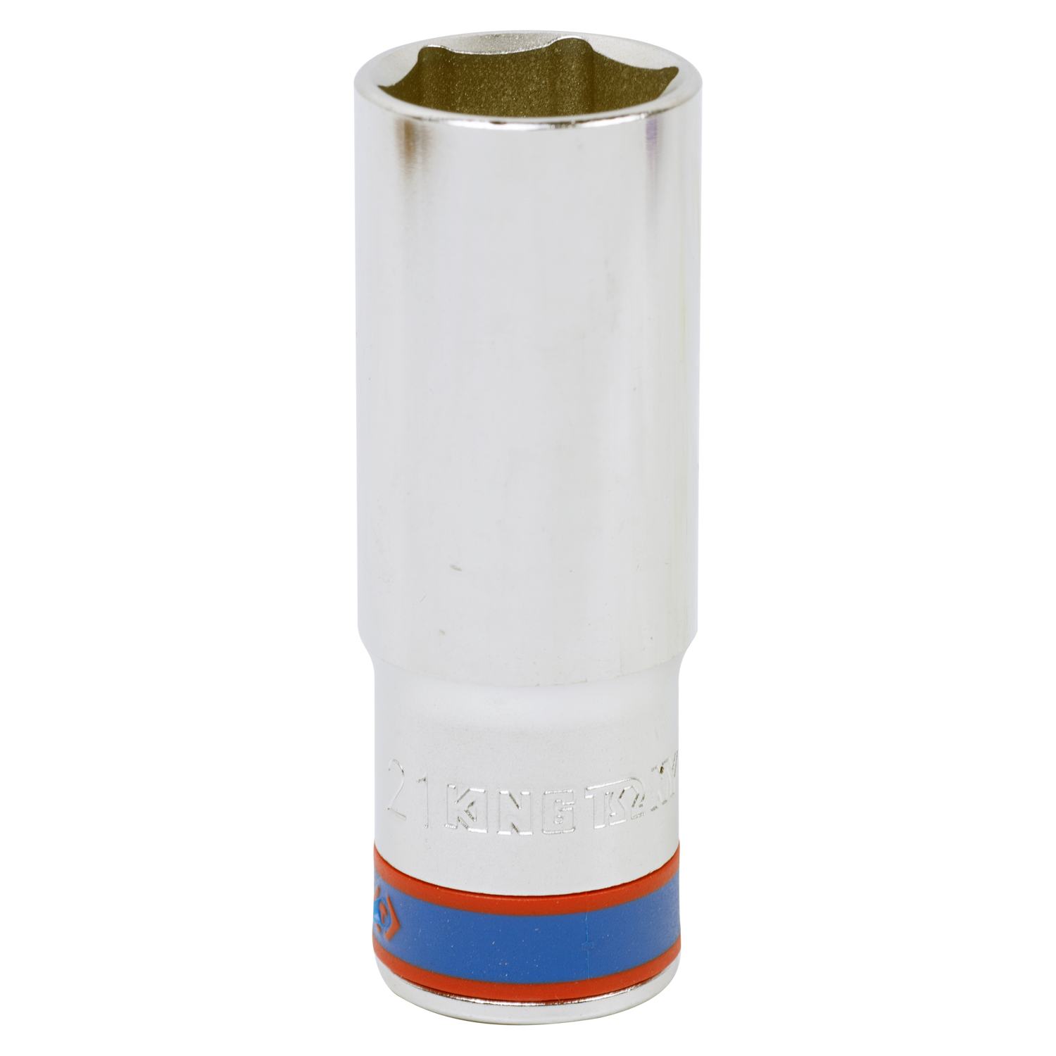 Головка торцевая глубокая шестигранная 1/2", 21 мм KING TONY 423521M