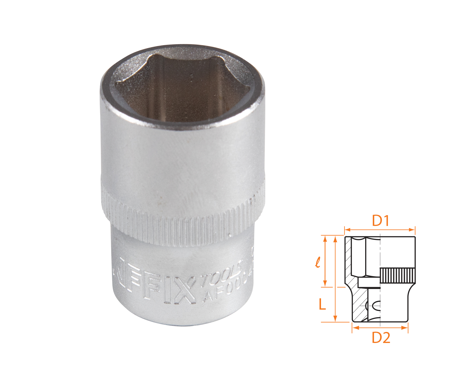 Головка торцевая стандартная шестигранная 1/2", 18 мм AFFIX AF00040018