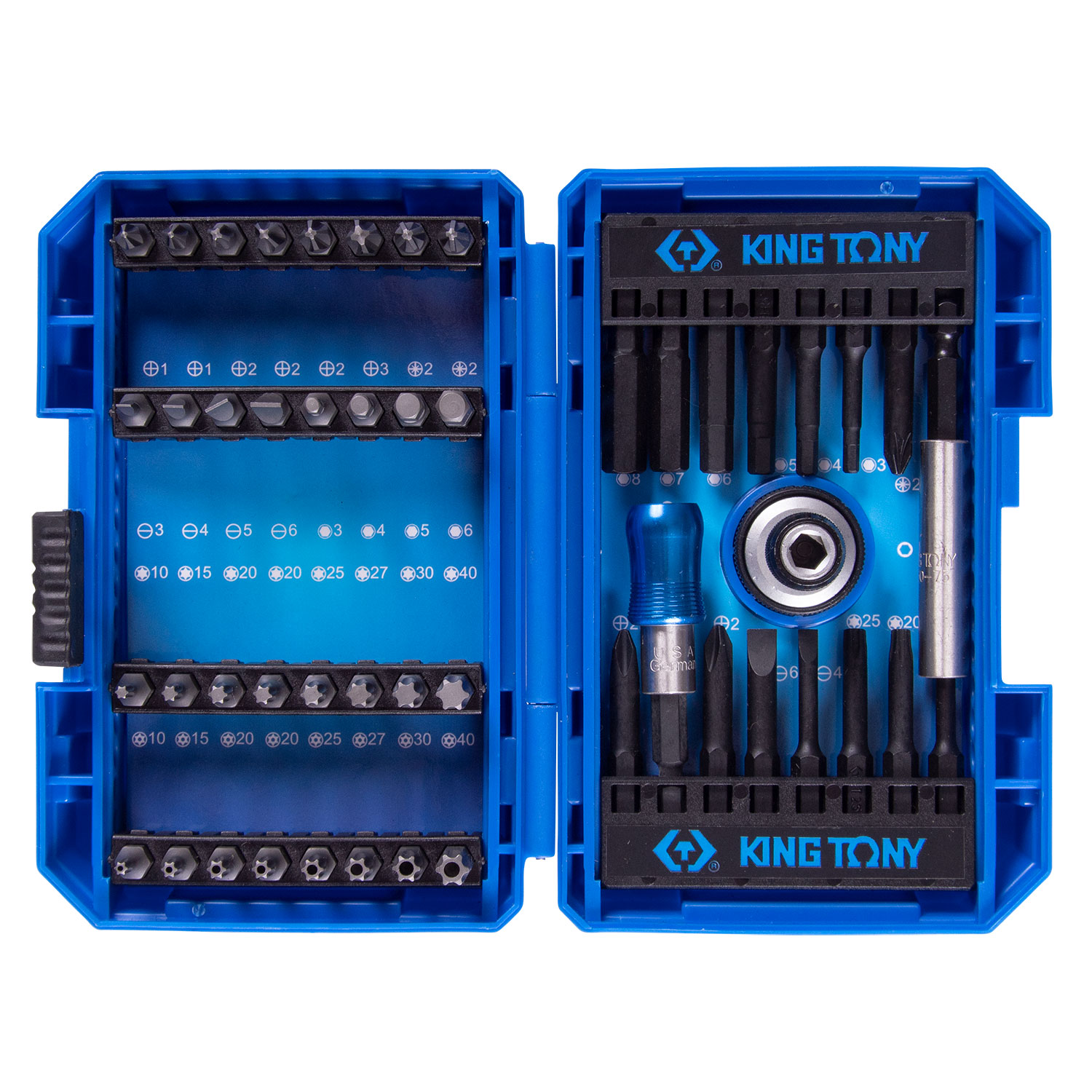 Набор вставок (бит) 1/4", PH, PZ, Hex, Torx, Slotted, 49 предметов KING TONY 1048MR