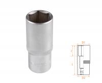 Головка торцевая глубокая шестигранная 3/8", 21 мм AFFIX AF00130021