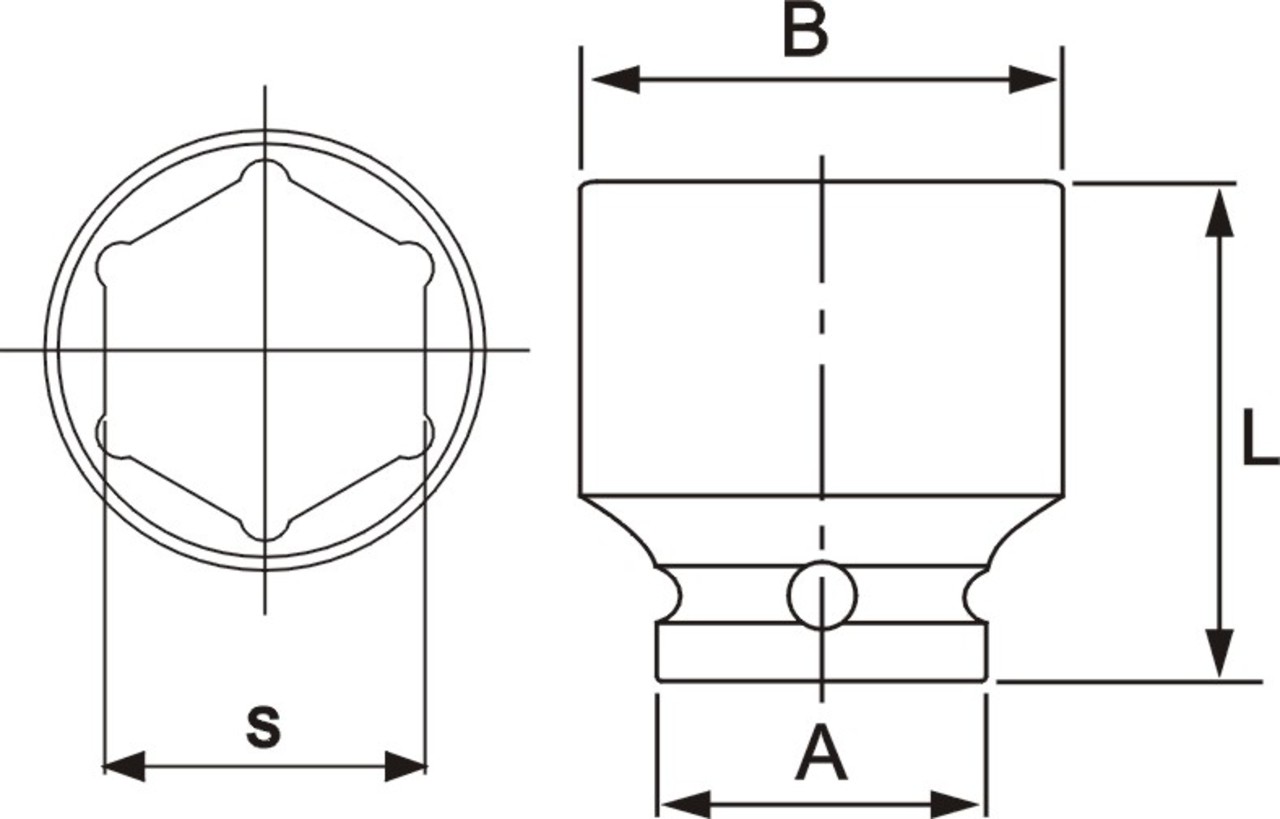 JTC Головка торцевая 1/2" 39мм ударная L=48мм JTC