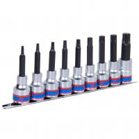 Набор торцевых насадок 1/2", Torx, Т20-Т60 мм, L = 80 мм, 9 предметов  KING TONY 4119PR10