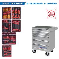 Набор инструментов "HIGH VOLTAGE" в серой тележке, 117 предметов KING TONY 934-117AMGE