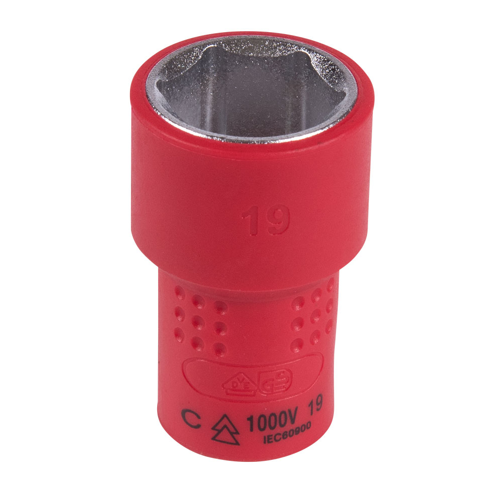 Головка торцевая диэлектрическая шестигранная 3/8", 19 мм KING TONY 3335VE19M