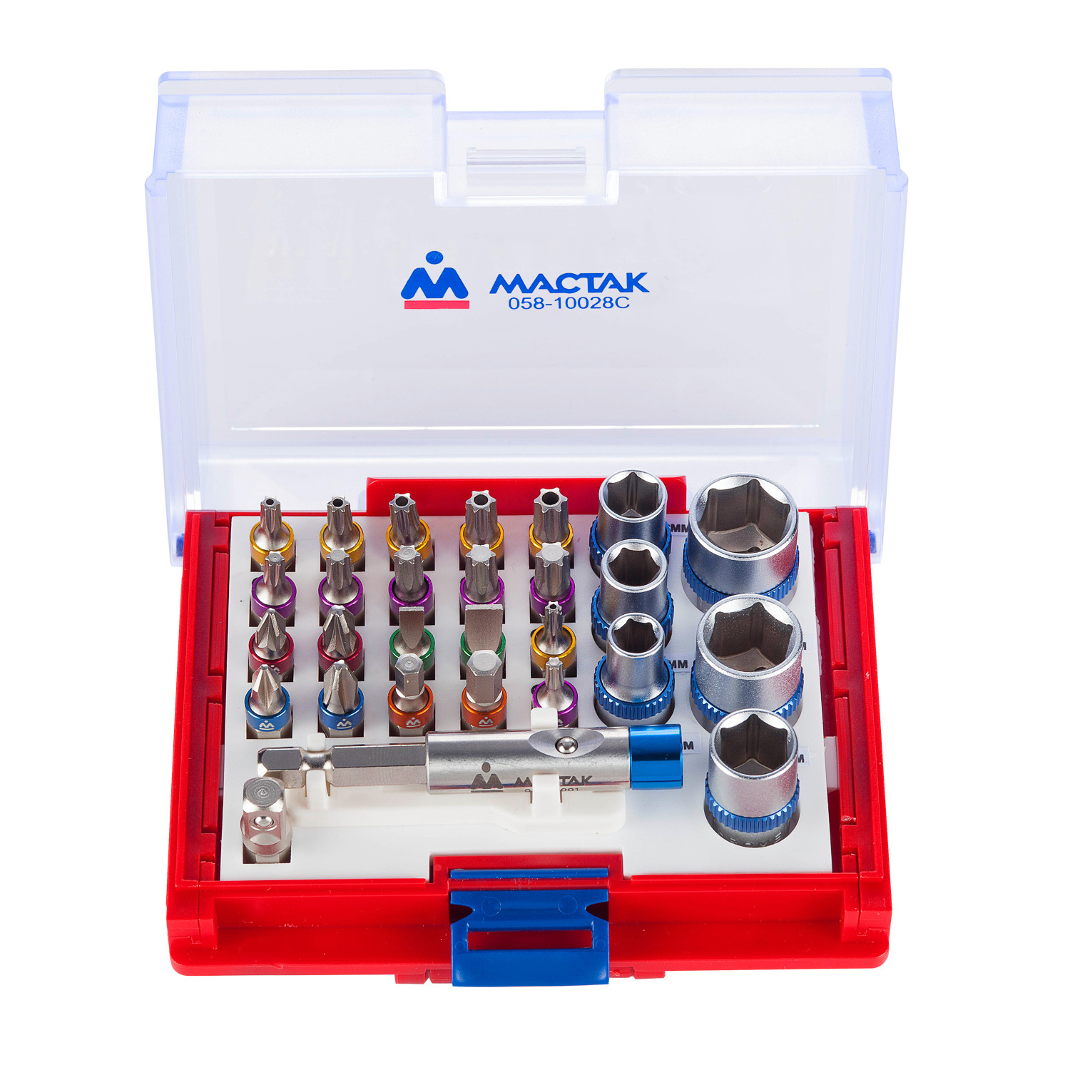 Набор вставок (бит) 1/4", PH, PZ, Hex, Torx, Slotted, 28 предметов МАСТАК 058-10028C