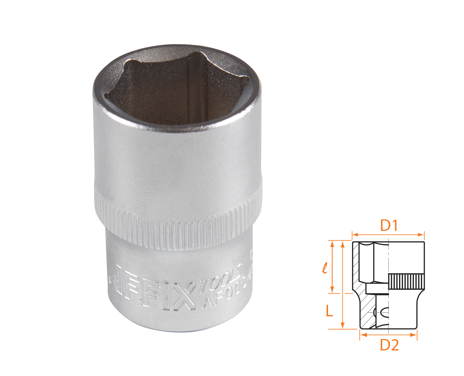 Головка торцевая стандартная шестигранная 1/2", 19 мм AFFIX AF00040019