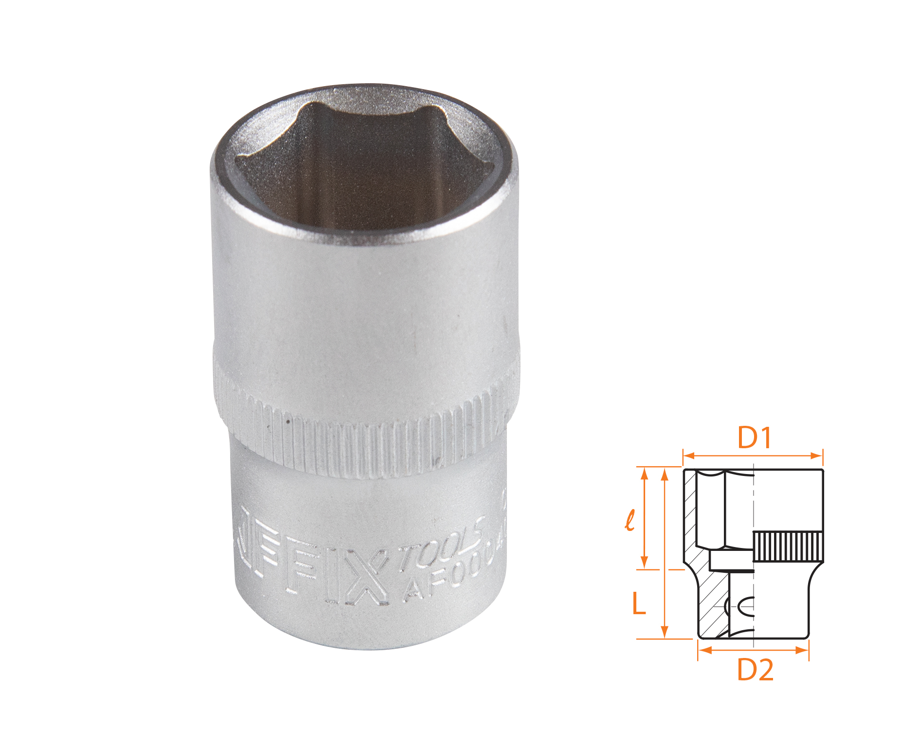 Головка торцевая стандартная шестигранная 1/2", 17 мм AFFIX AF00040017