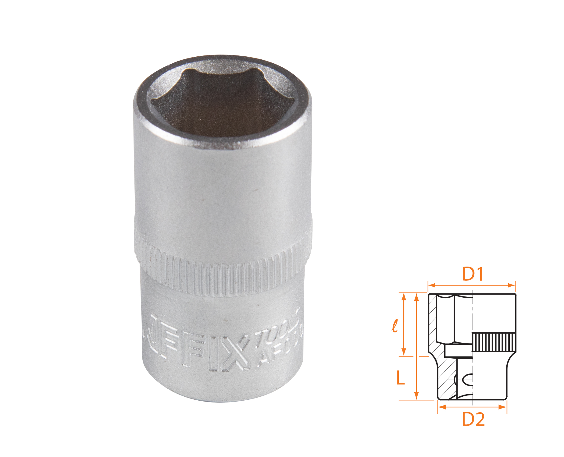 Головка торцевая стандартная шестигранная 1/2", 15 мм AFFIX AF00040015