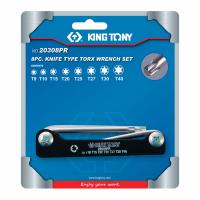 Набор Г-образных Torx, T9-T40, складные, 8 предметов KING TONY 20308PR