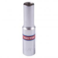 Головка торцевая глубокая шестигранная 1/4", 1/4", дюймовая KING TONY 223508S
