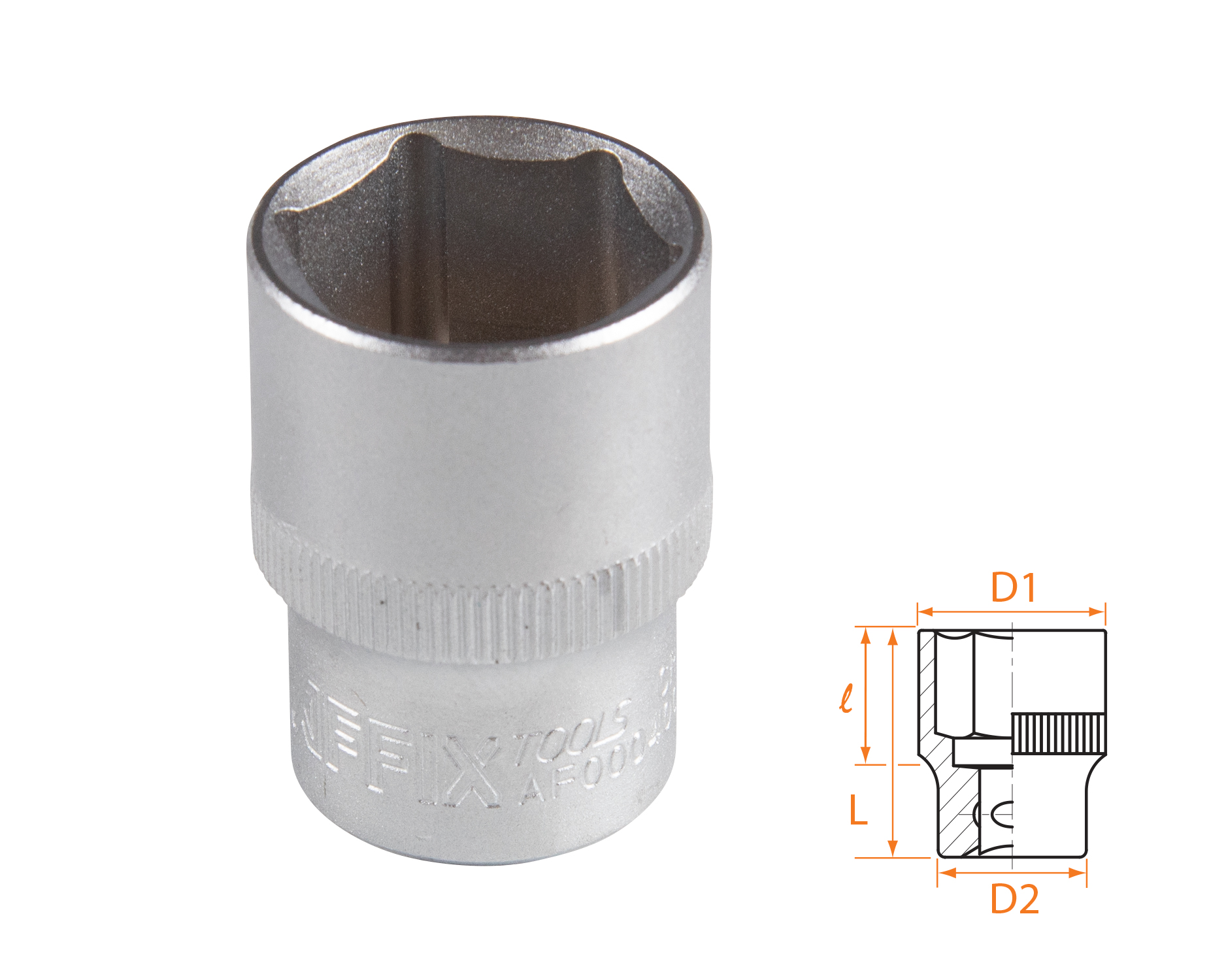 Головка торцевая стандартная шестигранная 1/2", 21 мм AFFIX AF00040021