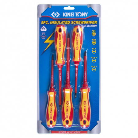 Набор отверток, диэлектрические, 5 предметов KING TONY 30605MR