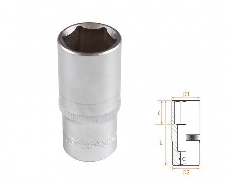 Головка торцевая глубокая шестигранная 3/8", 22 мм AFFIX AF00130022