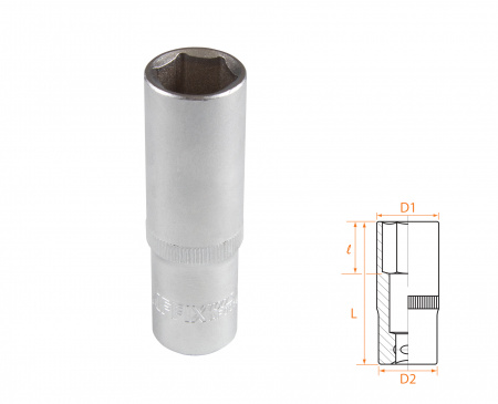 Головка торцевая глубокая шестигранная 1/2", 17 мм AFFIX AF00140017
