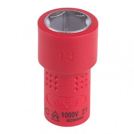 Головка торцевая диэлектрическая шестигранная 1/4", 13 мм KING TONY 2335VE13M