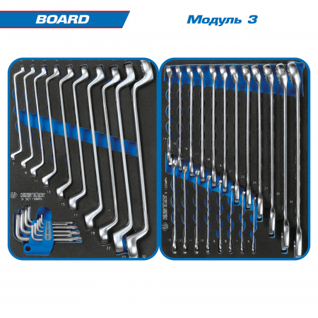 Набор инструментов "BOARD" для тележки, 15 ложементов, 325 предметов KING TONY 934-325MRVD