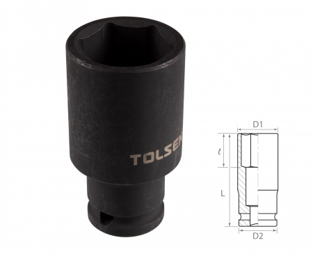 Головка торцевая ударная глубокая шестигранная 1/2", 32 мм TOLSEN TT18282