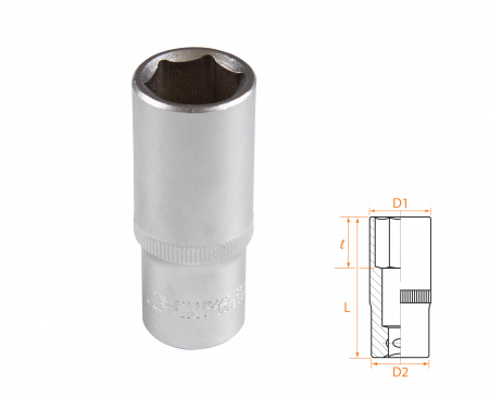 Головка торцевая глубокая шестигранная 3/8", 18 мм AFFIX AF00130018