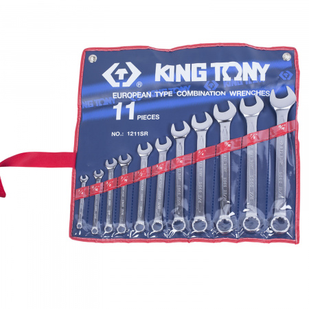 Набор комбинированных ключей, 1/4"-15/16", 11 предметов KING TONY 1211SR