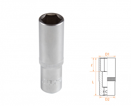 Головка торцевая глубокая шестигранная 3/8", 13 мм AFFIX AF00130013
