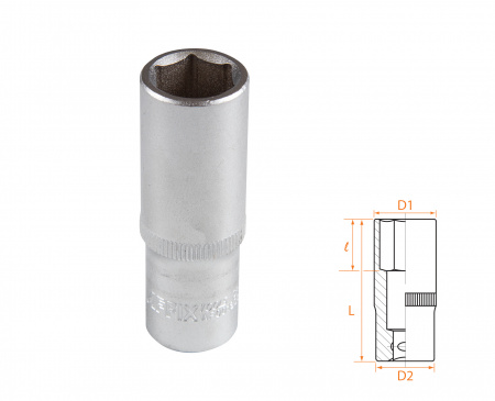 Головка торцевая глубокая шестигранная 3/8", 15 мм AFFIX AF00130015