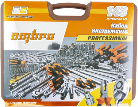 OMT143SL Набор инструмента универсальный 1/4", 1/2"DR, 143 предмета