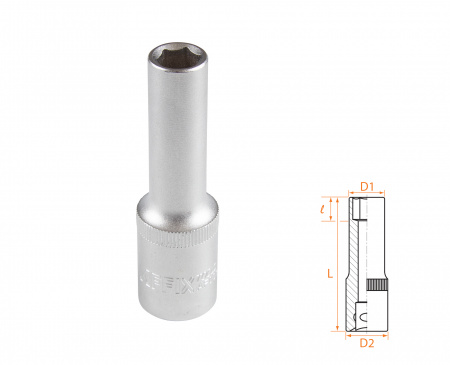 Головка торцевая глубокая шестигранная 1/2", 10 мм AFFIX AF00140010