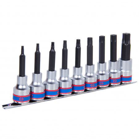 Набор торцевых насадок 1/2", Torx, Т20-Т60 мм, L = 80 мм, 9 предметов  KING TONY 4119PR10