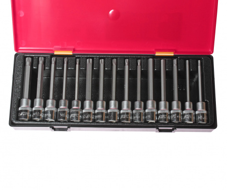 JTC Набор головок и бит-головок 1/2" TORX,HEX,SPLINE 15 предметов в кейсе JTC