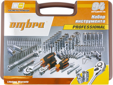 OMT94S Набор инструмента универсальный 1/4", 1/2"DR, 94 предмета