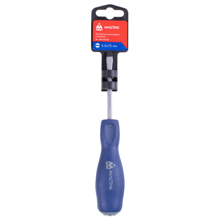 Отвертка шлицевая Slotted 5,5 мм, 75 мм, силовая, держатель МАСТАК 040-55752H