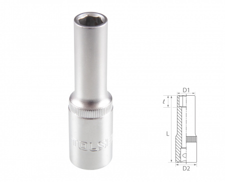 Головка торцевая глубокая шестигранная 1/2", 8 мм TOLSEN TT16558