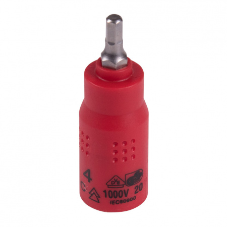 Насадка (бита) торцевая диэлектрическая 1/4", HEX, 4 мм, L = 54 мм KING TONY 2035VE04