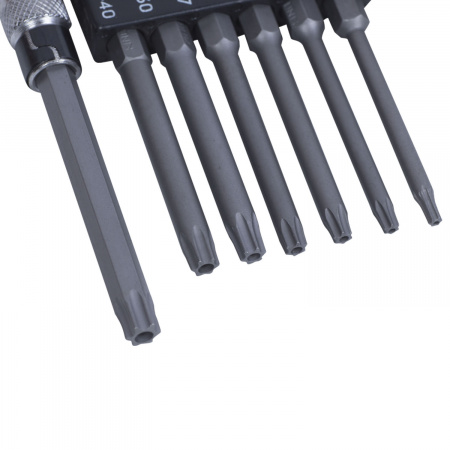 Набор вставок (бит) с воротком-битодержателем 1/4", Torx, T10-T40, L = 60 мм, 8 предметов KING TONY 2128PR