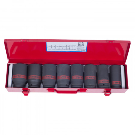 Набор ударных глубоких торцевых головок 3/4", шестигранные, 1"-1&1/2", 8 предметов KING TONY 6410SP