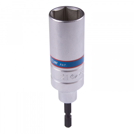 Головка для шуруповерта шестигранная 1/4", 21 мм, L = 110 мм KING TONY 76C1121M