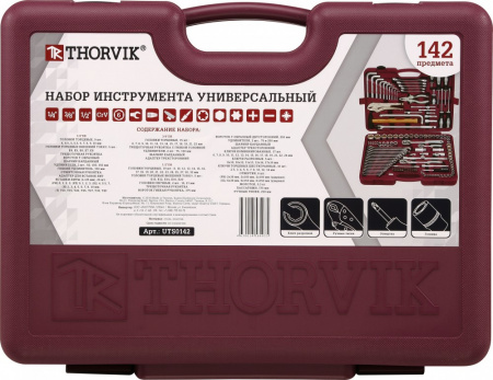 UTS0142 Набор инструмента универсальный 1/4", 3/8" и 1/2"DR, 142 предмета