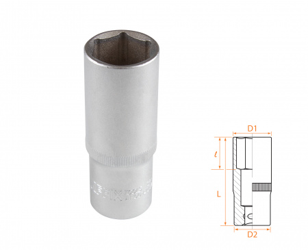 Головка торцевая глубокая шестигранная 1/2", 22 мм AFFIX AF00140022