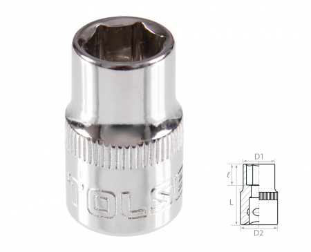 Головка торцевая стандартная шестигранная 3/8", 9 мм TOLSEN TT16309